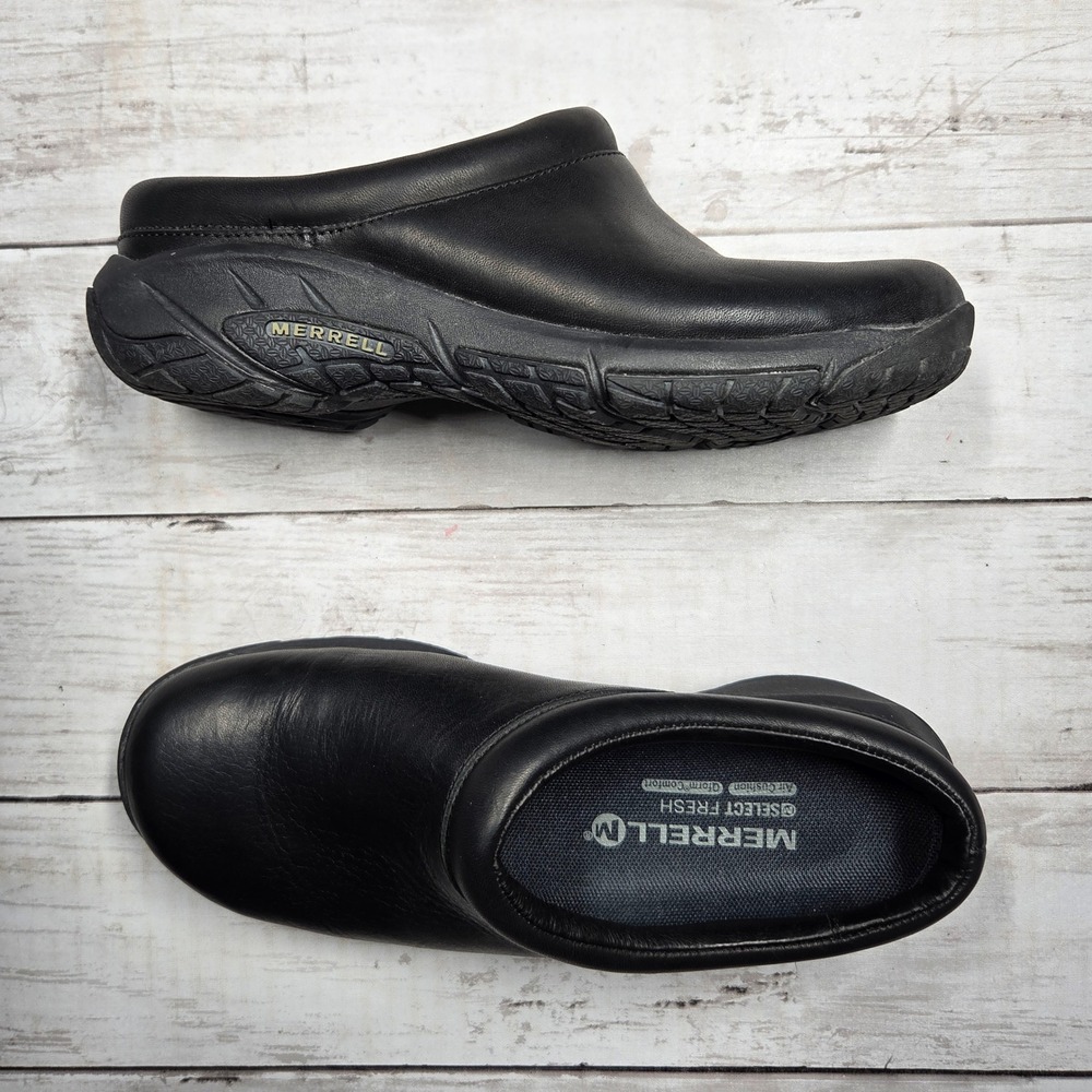 Merrell Encore Q2 Clog Performance Leather Slip On Women 5 Black J48510